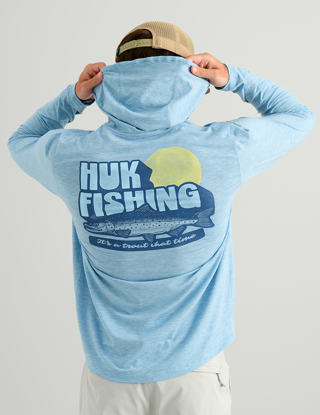 Huk Drift Performance Hoodie Tee - Shipyard Heather