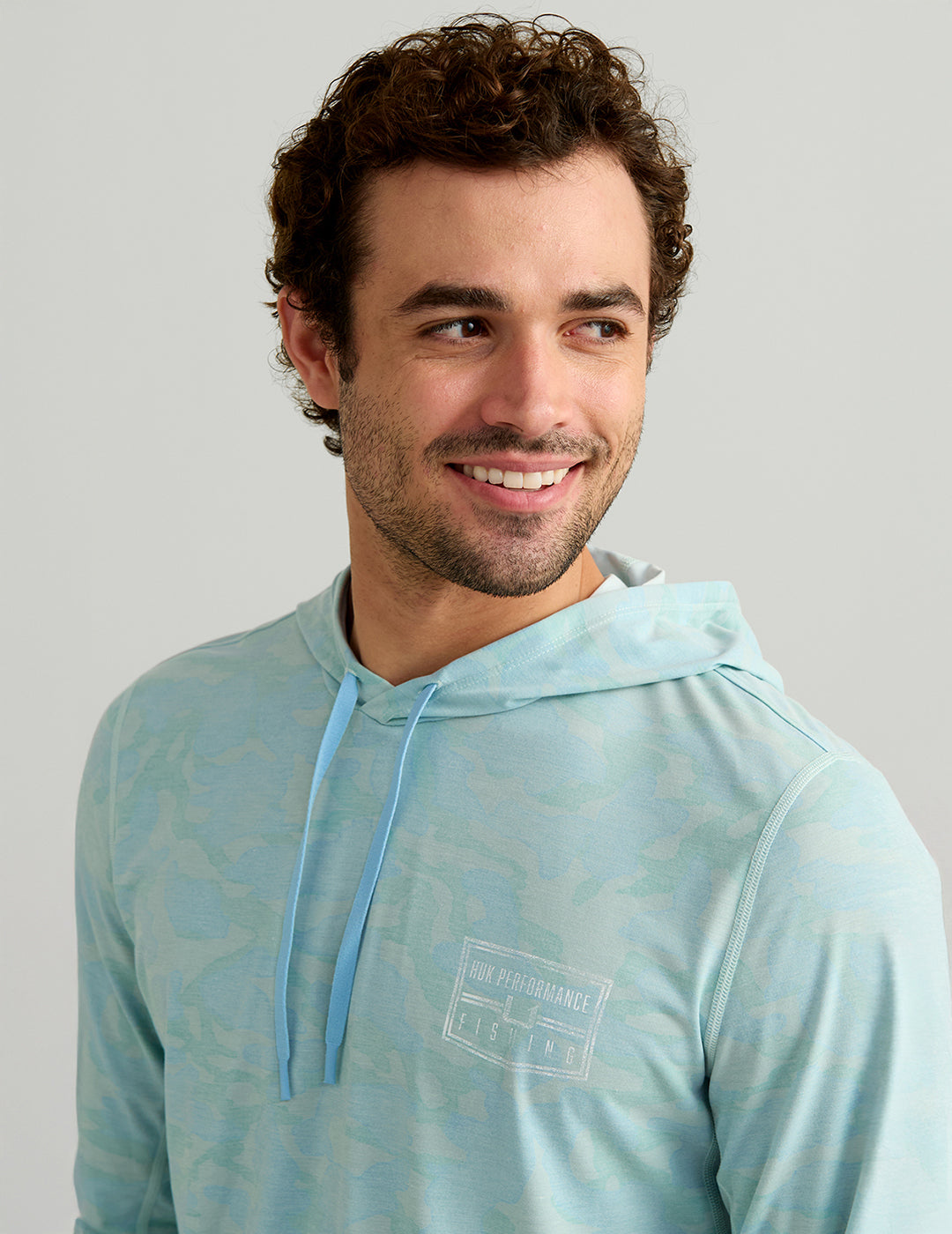 Huk Drift Performance Hoodie Tee - Heron Blue Camo
