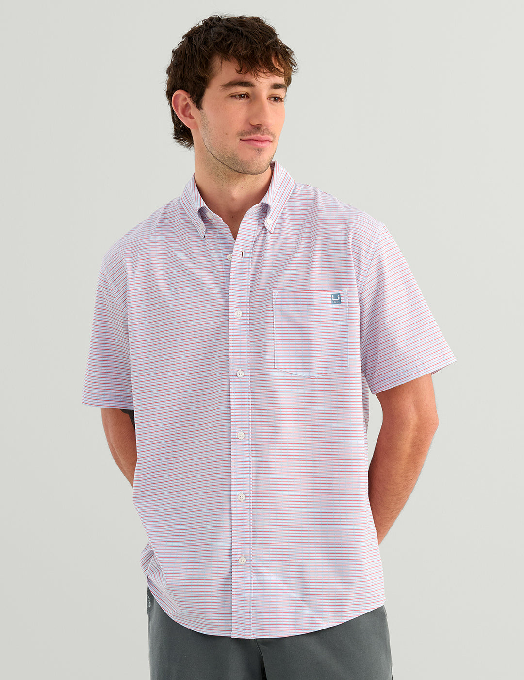Huk Kona Button-Down - Mineral Red Pier Plaid