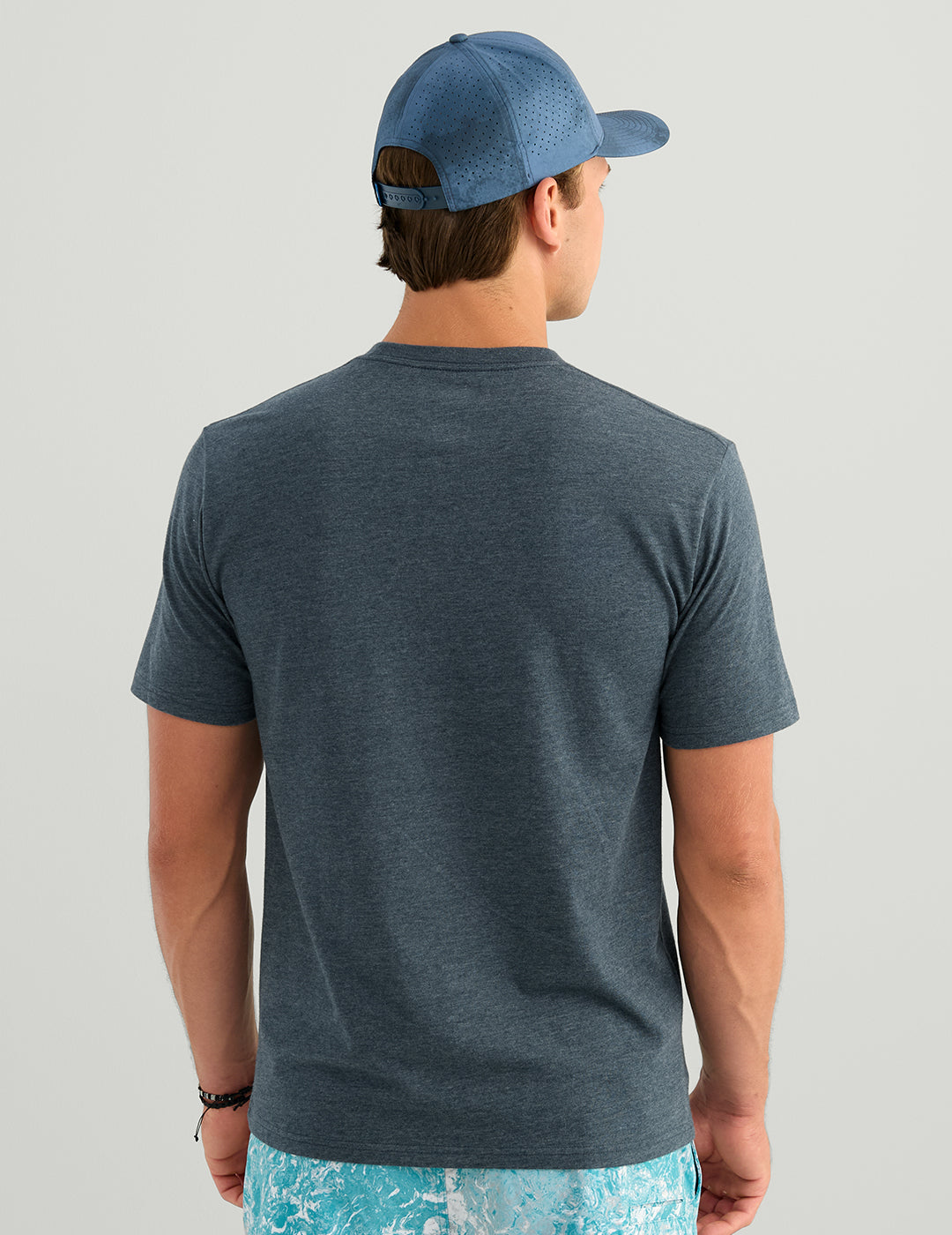 Huk Stacked Logo Tee - Sea Storm Heather