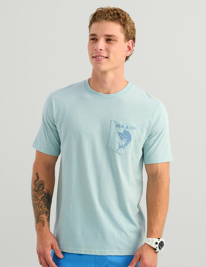 Huk Huk and Co Pocket Tee - Heron Blue