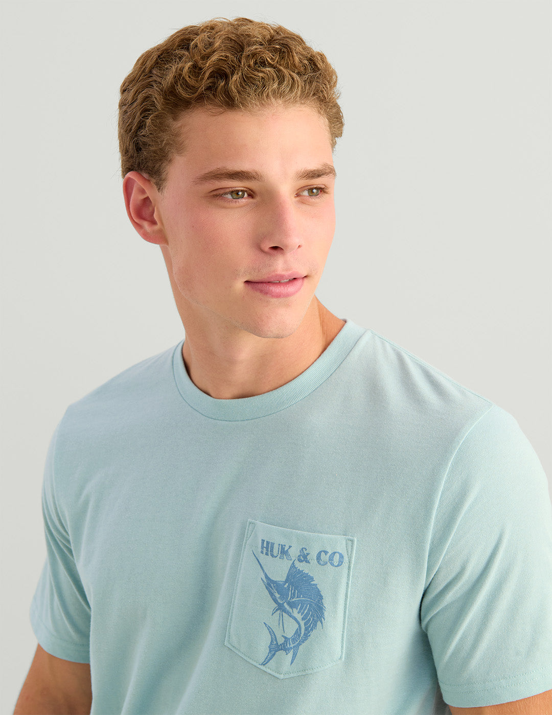 Huk Huk and Co Pocket Tee - Heron Blue