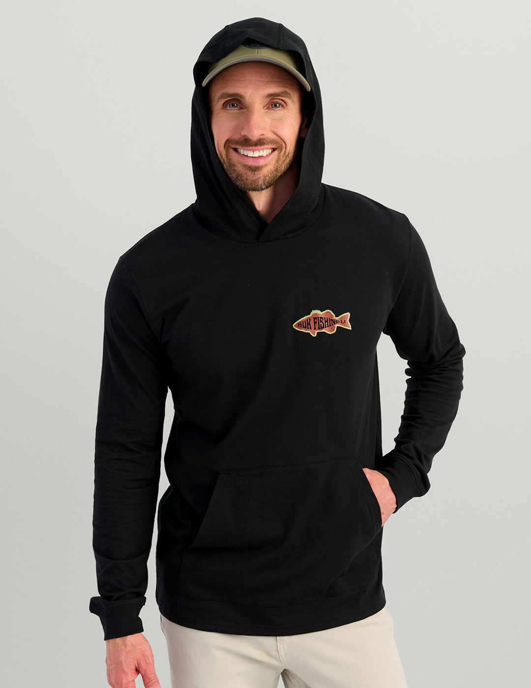 Huk Bass Apparel Hoodie Tee - Black