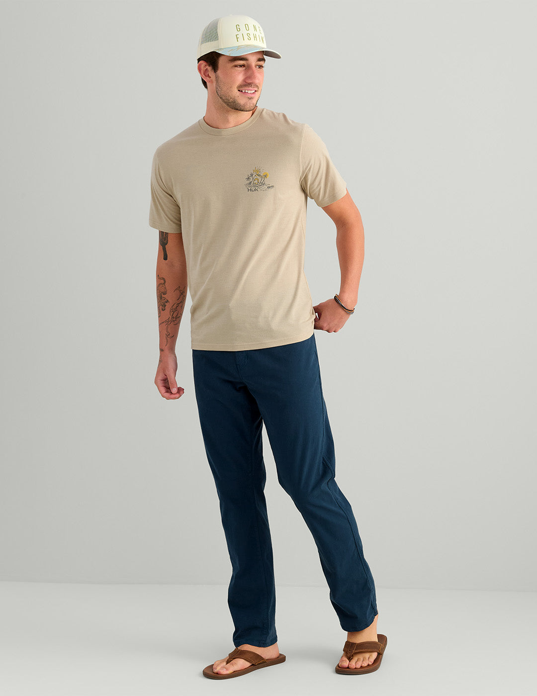 Huk Sun Draft Tee - River Rock Heather