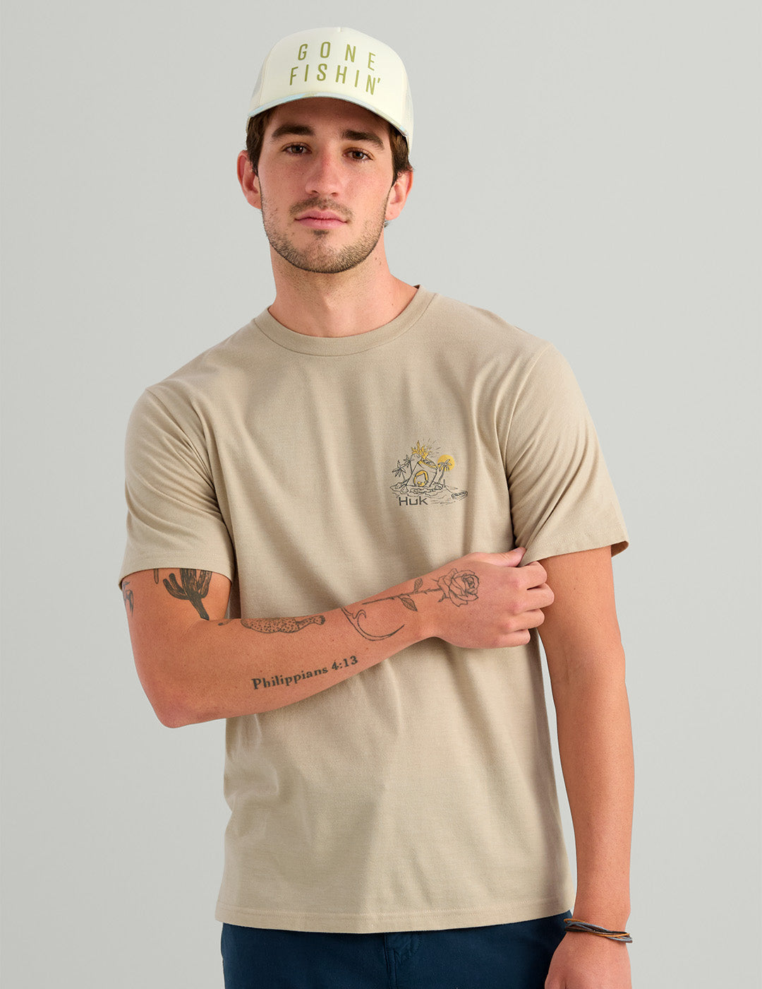 Huk Sun Draft Tee - River Rock Heather