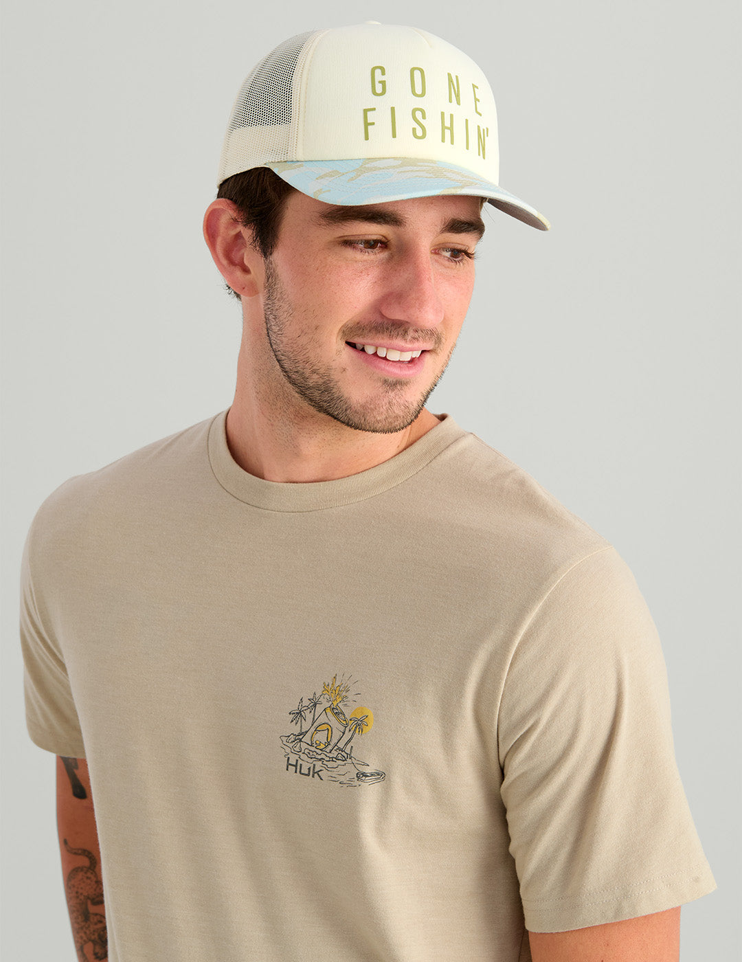 Huk Sun Draft Tee - River Rock Heather
