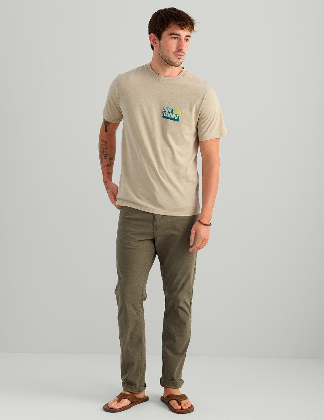Huk Bait 'N Fetch Tee - River Rock Heather