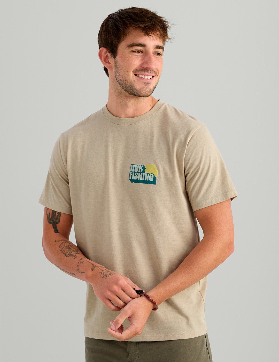 Huk Bait 'N Fetch Tee - River Rock Heather