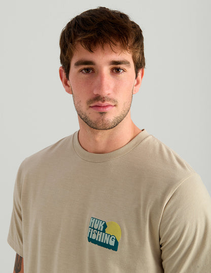 Huk Bait 'N Fetch Tee - River Rock Heather