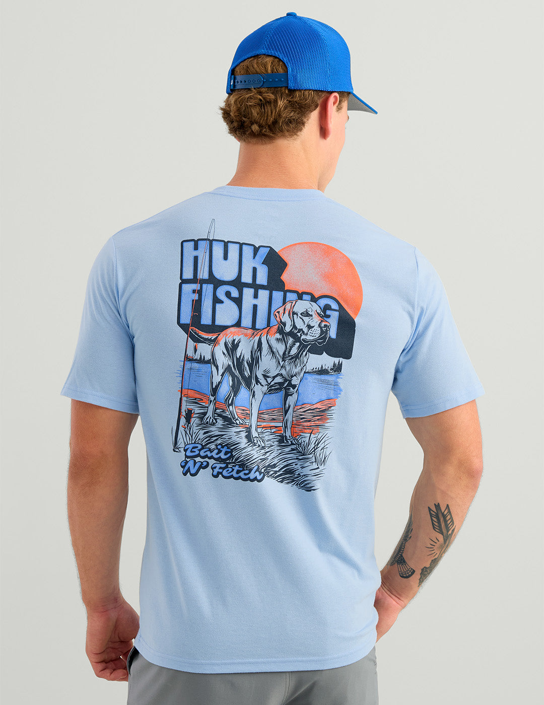 Huk Bait 'N Fetch Tee - Cerulean