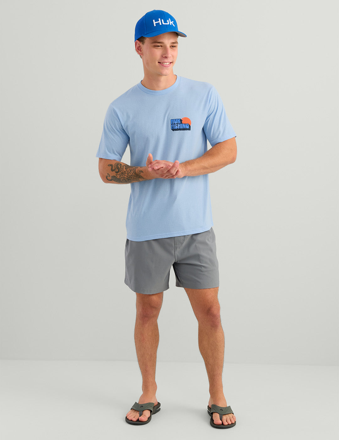 Huk Bait 'N Fetch Tee - Cerulean