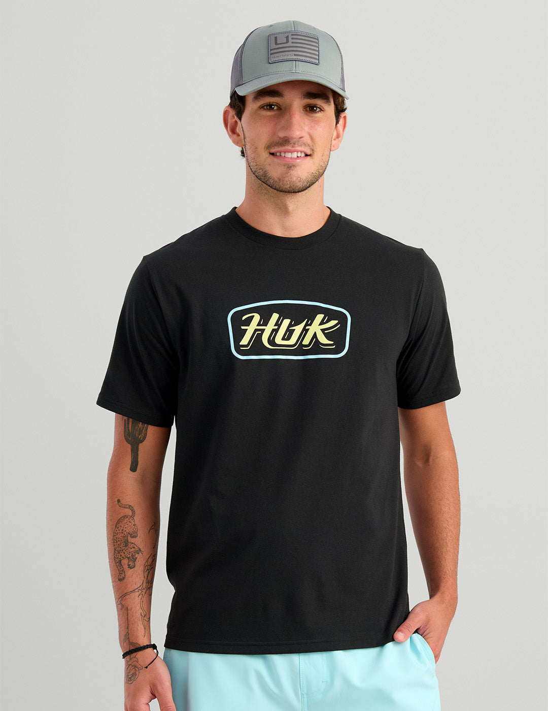 Huk Huk Script Tee - Black