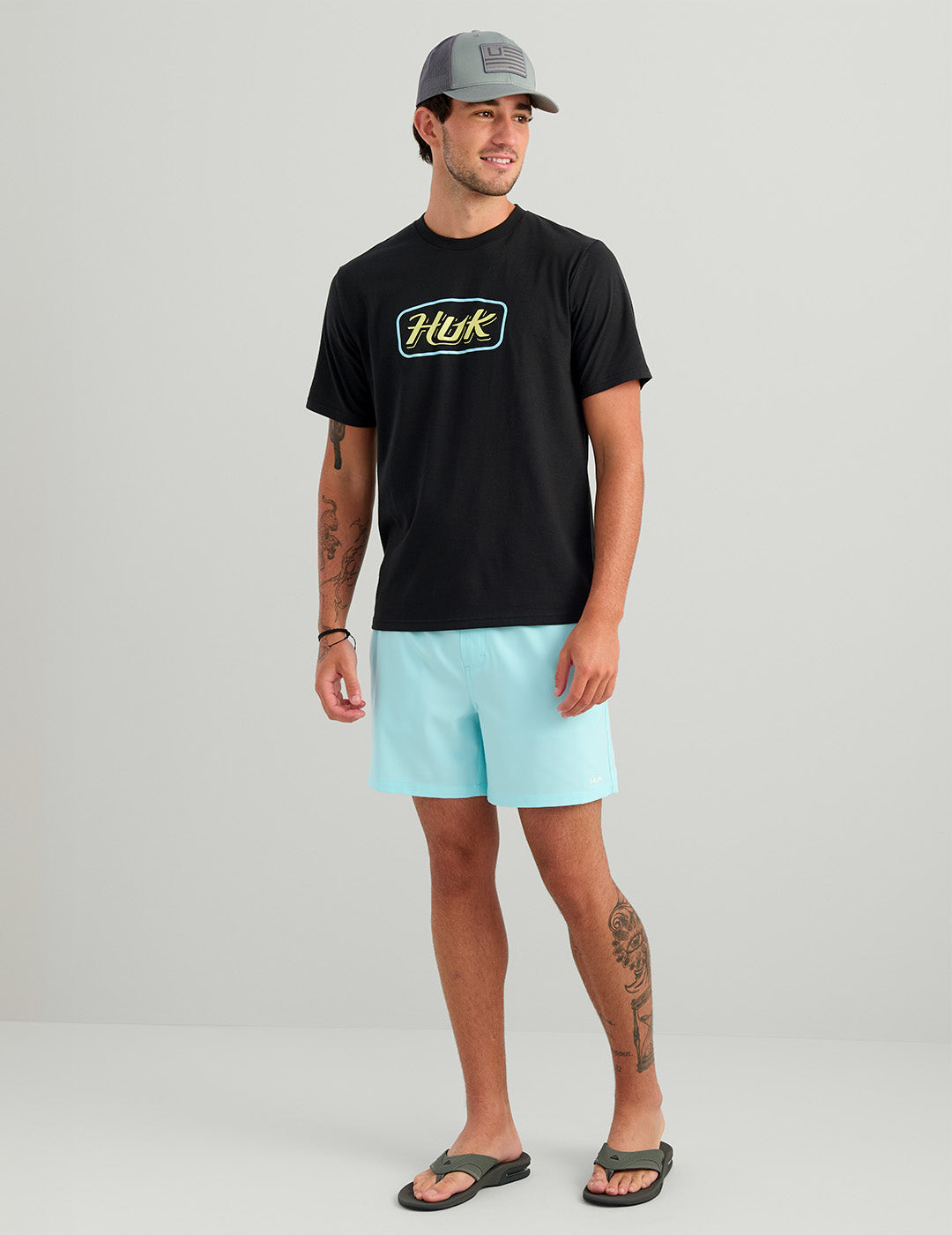 Huk Huk Script Tee - Black