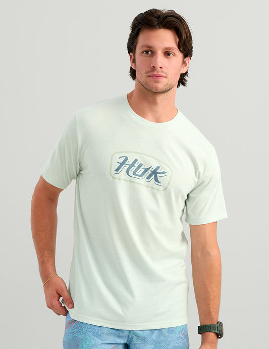 Huk Huk Script Tee - Pale Algae Heather