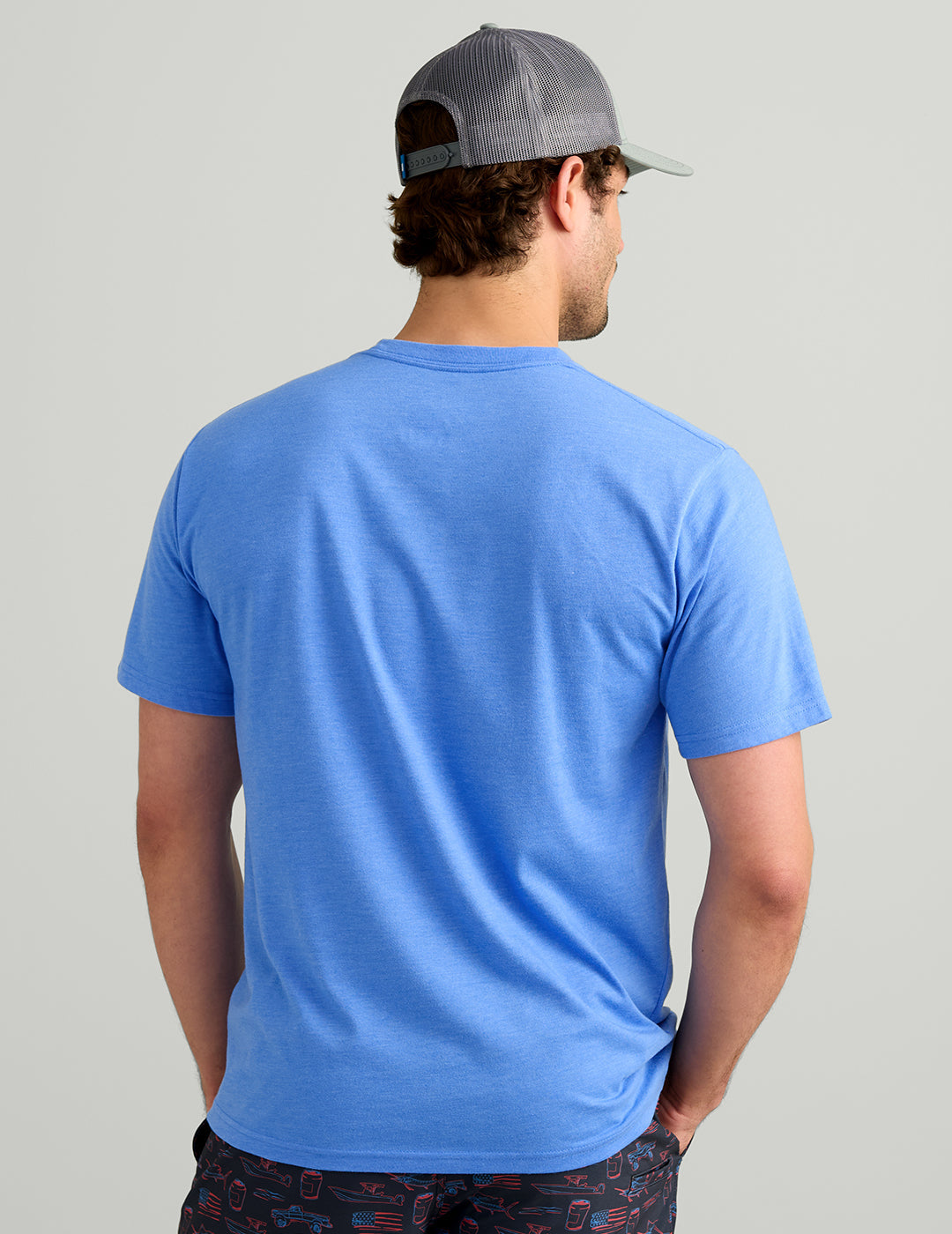 Huk Huk Script Tee - Regatta Heather