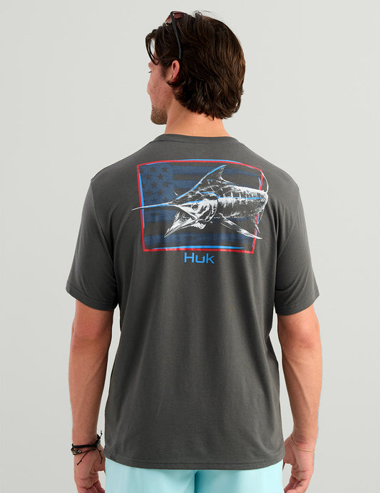 Huk KC Americana Tee - Dark Shadow