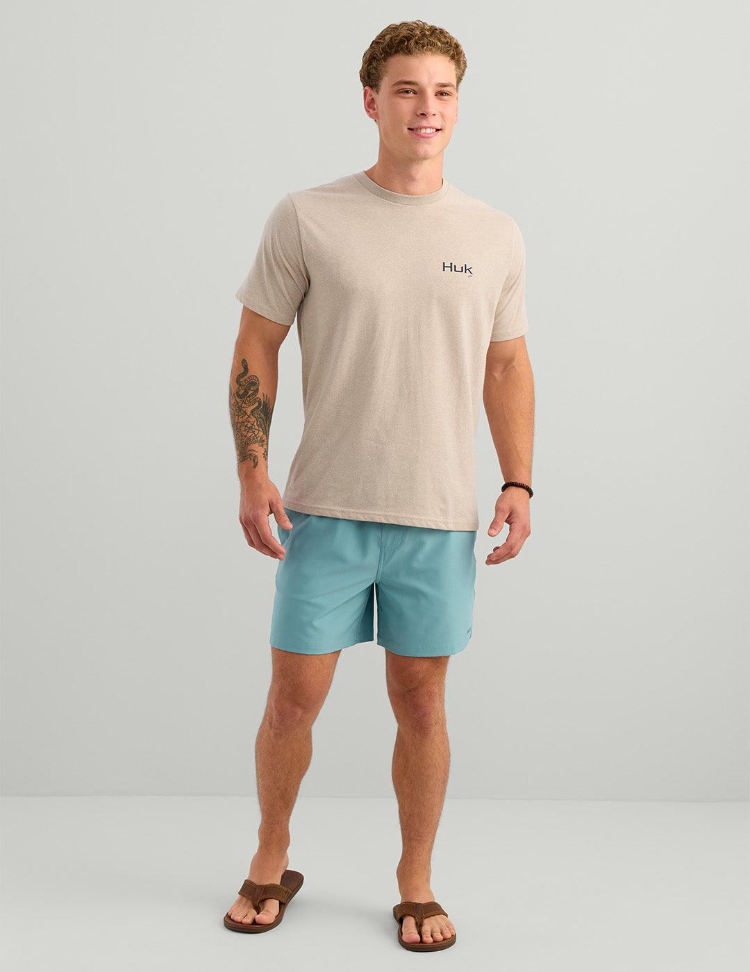 Huk KC Americana Tee - River Rock Heather