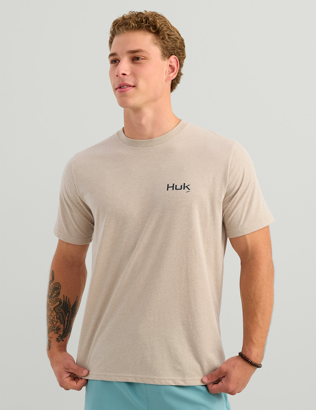 Huk KC Americana Tee - River Rock Heather