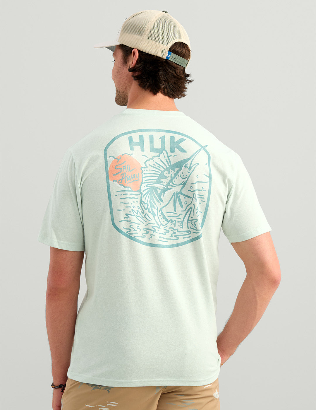 Huk Scenic Pocket Tee - Pale Algae Heather