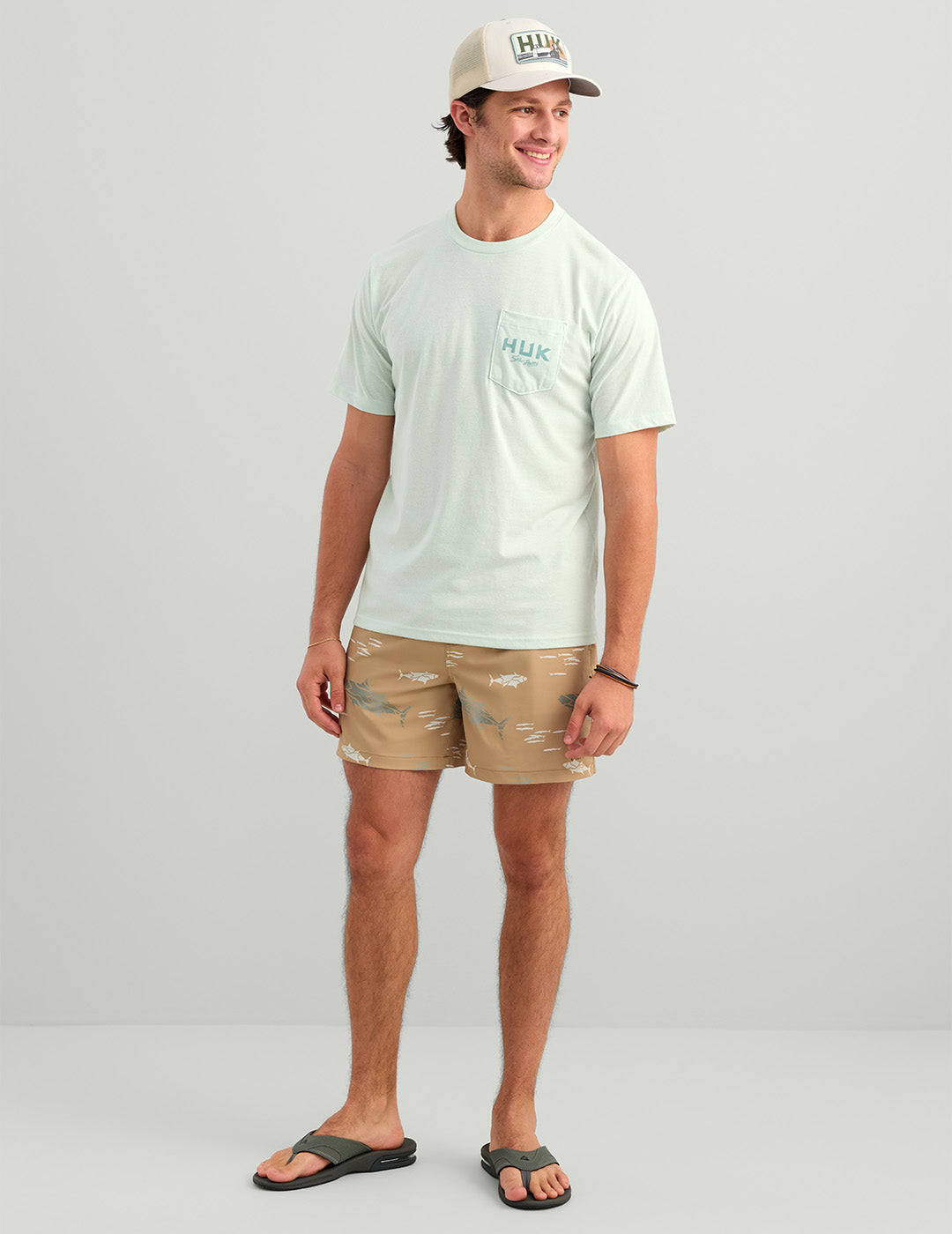 Huk Scenic Pocket Tee - Pale Algae Heather