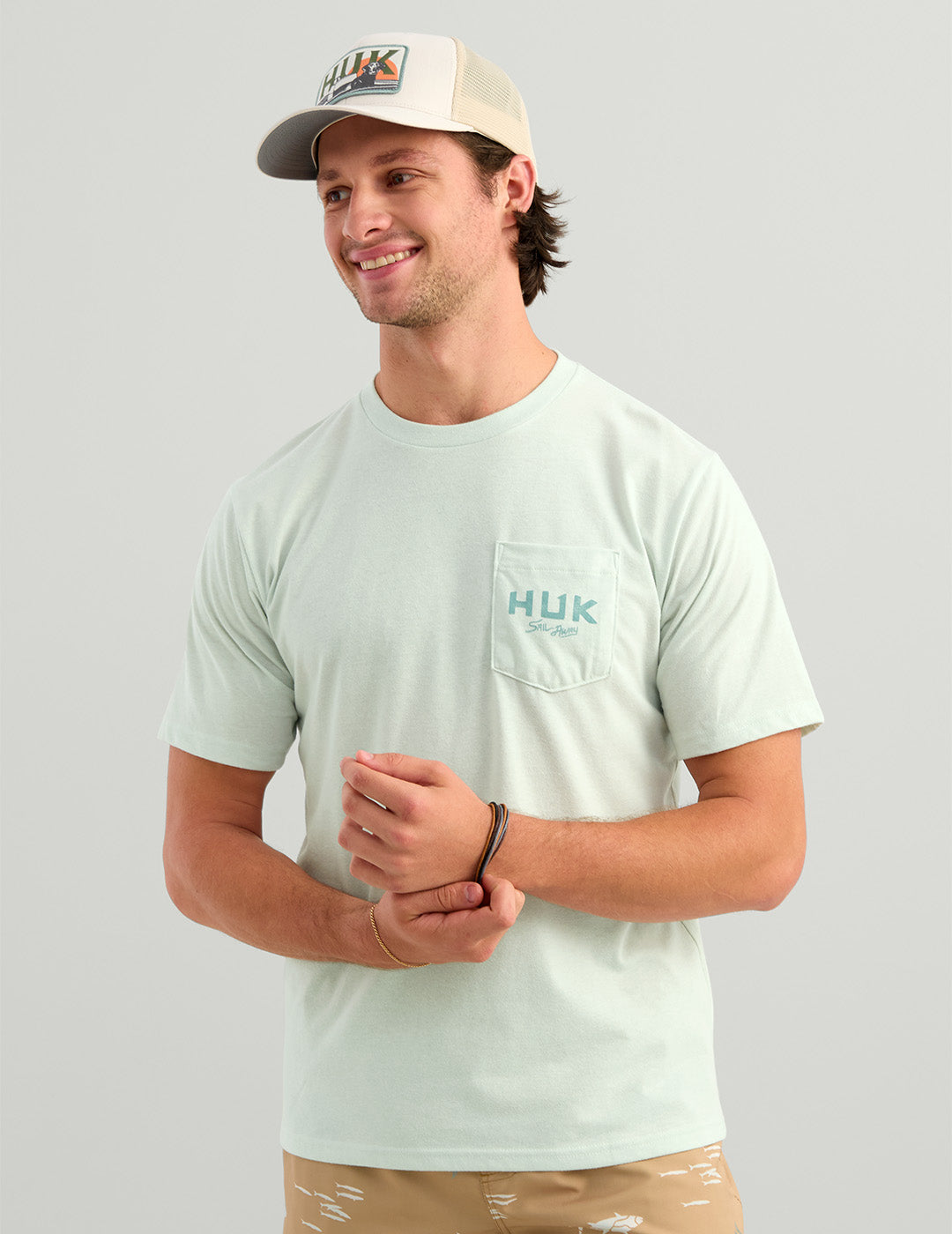 Huk Scenic Pocket Tee - Pale Algae Heather
