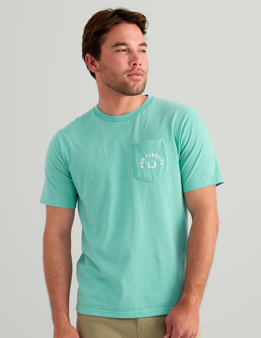 Huk Huk Fishing Pocket Tee - Marine Blue Heather