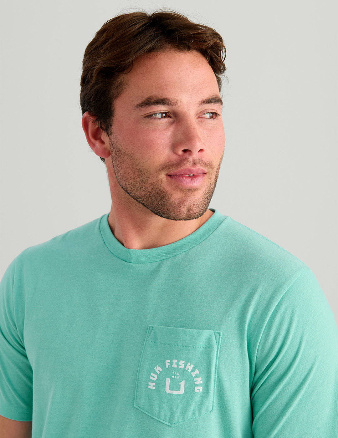 Huk Huk Fishing Pocket Tee - Marine Blue Heather