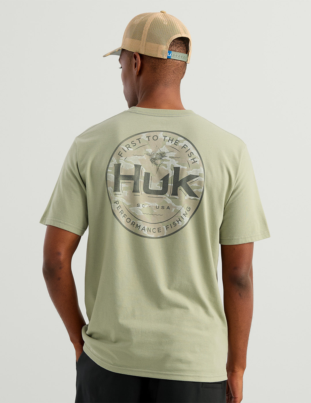 Huk Marlin Circle Pocket Tee - Seagrass