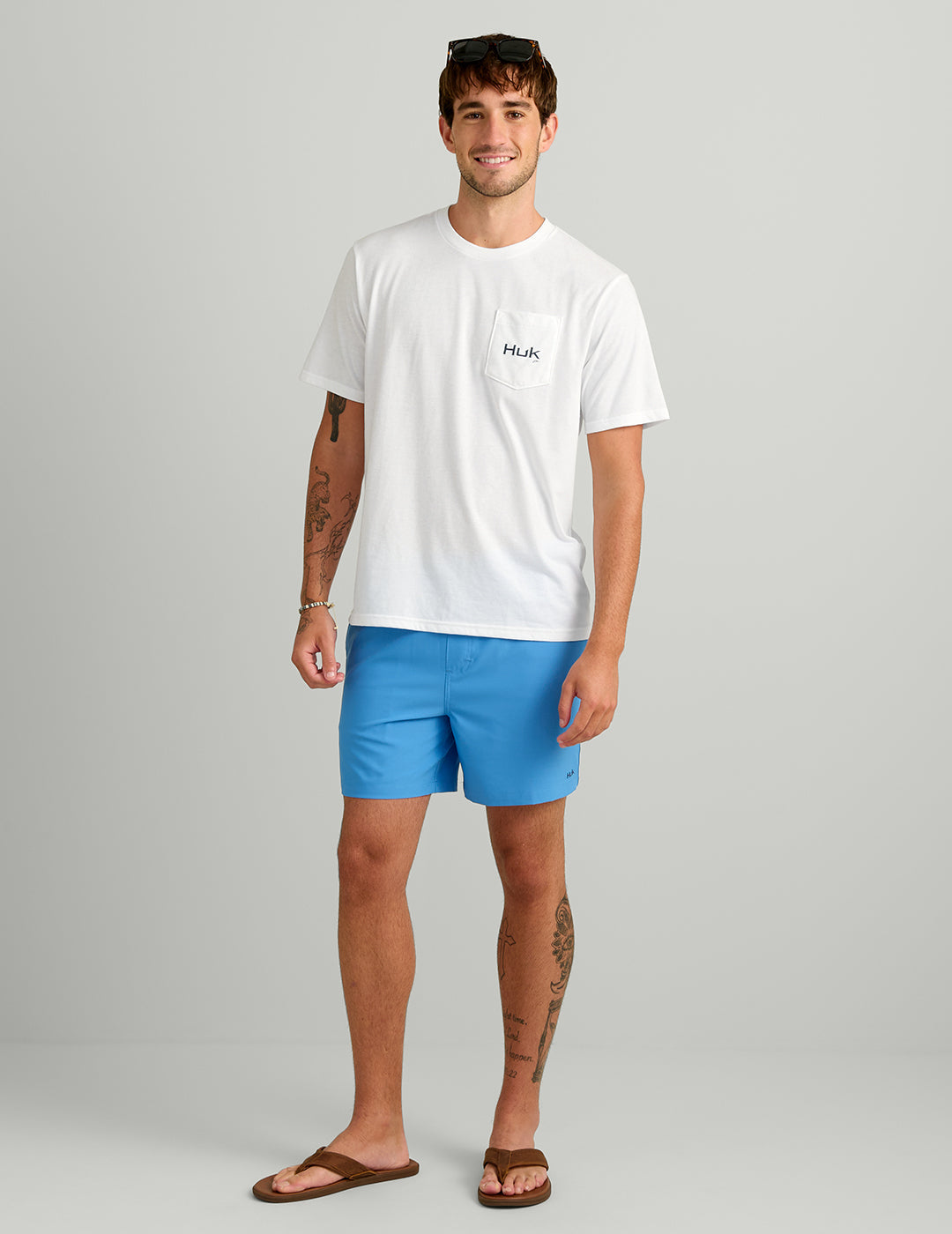 Huk KC Plaque Pocket Tee - White