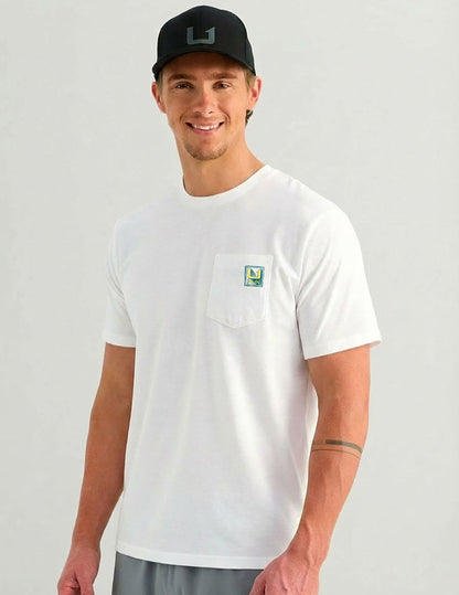 Huk Rising Huk Pocket Tee - White
