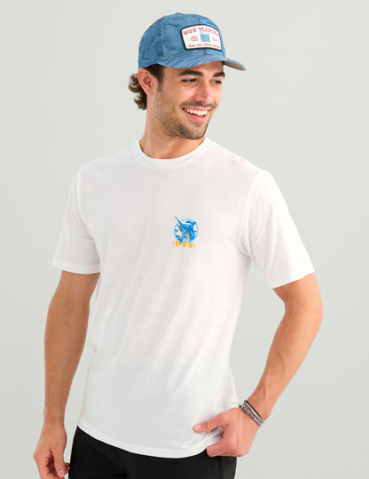 Huk Fin Badge Tee - White