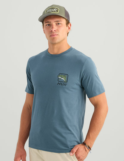 Huk Fin Badge Tee - Stormy Blue