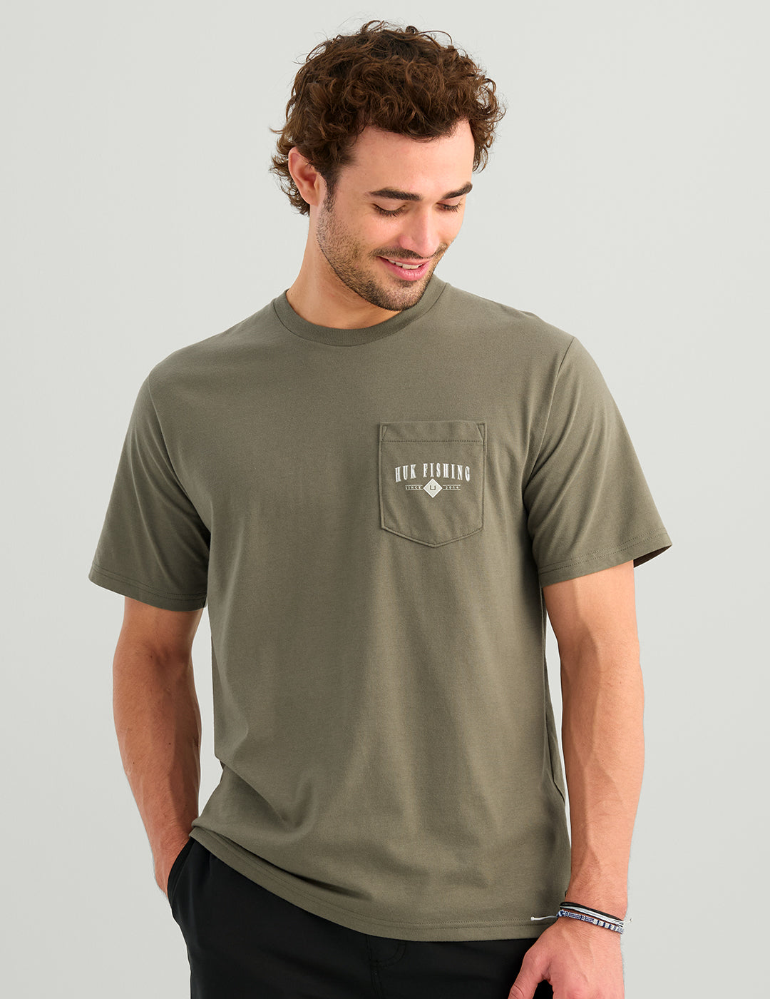 Huk Huk Diamond Pocket Tee - Moss