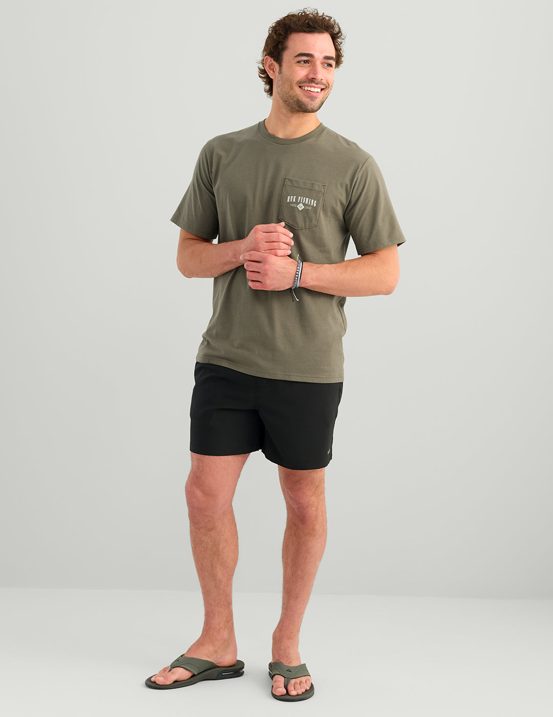 Huk Huk Diamond Pocket Tee - Moss