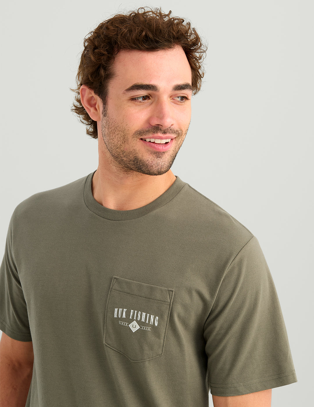 Huk Huk Diamond Pocket Tee - Moss