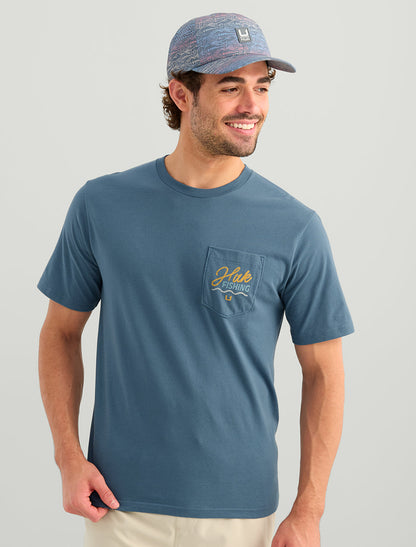 Huk Huk Wave Pocket Tee - Stormy Blue