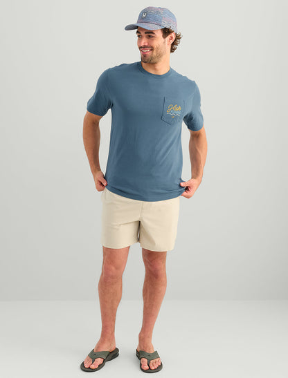 Huk Huk Wave Pocket Tee - Stormy Blue