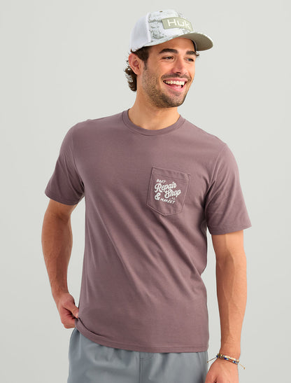 Huk Low Tide Pocket Tee - Salt Plum