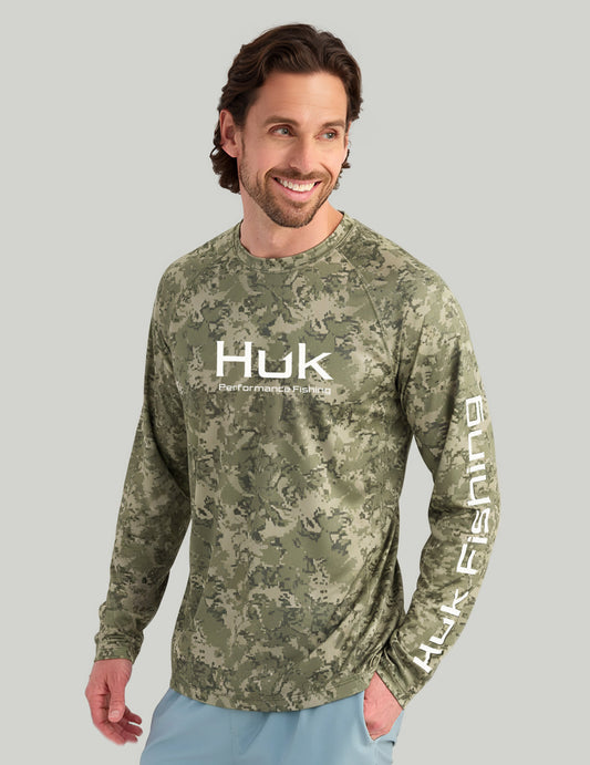 Huk Pursuit Performance Crew - Fin Flats Moss
