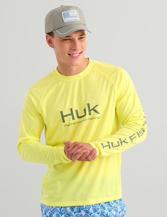 Huk Pursuit Performance Crew - Vintage Chartreuse