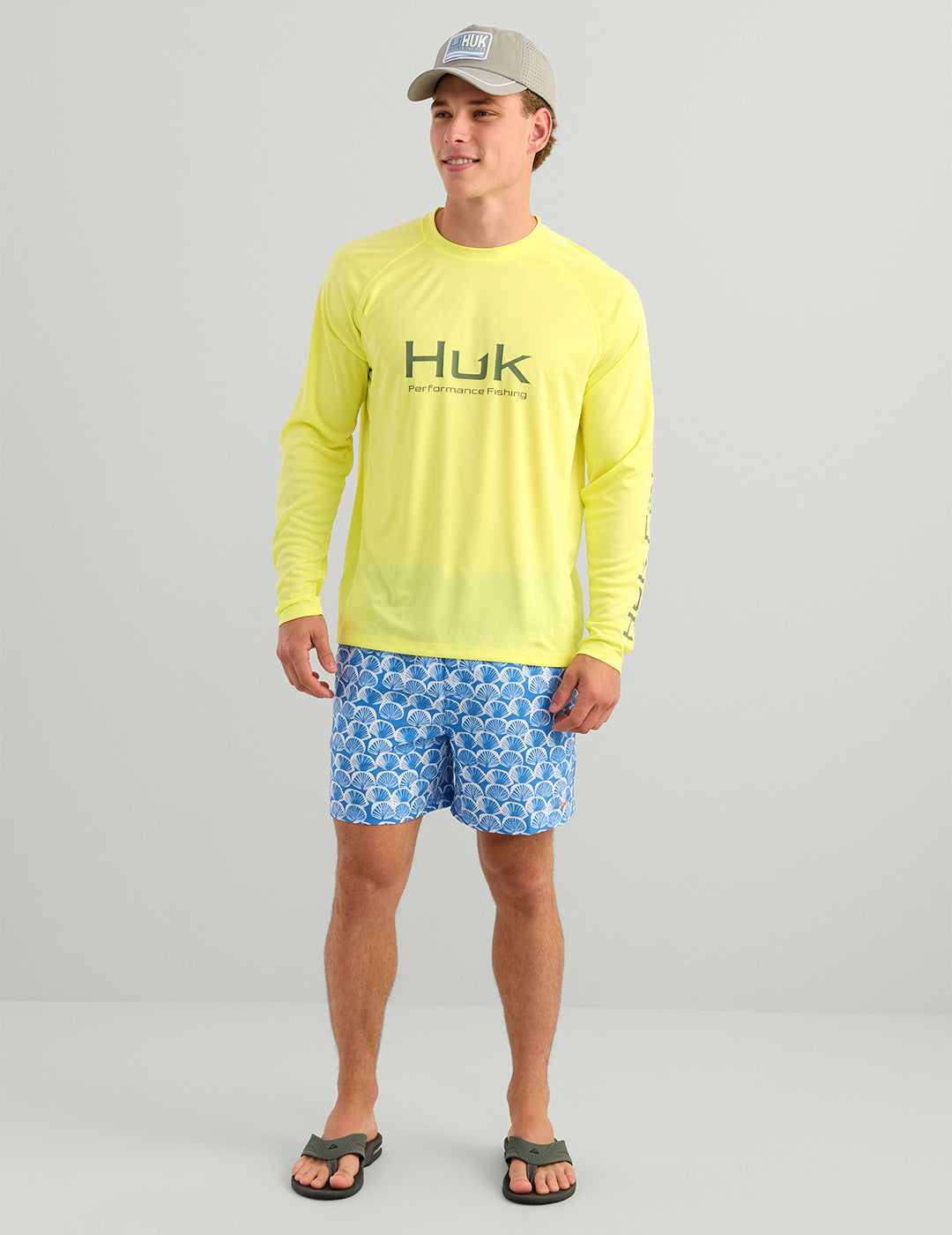 Huk Pursuit Performance Crew - Vintage Chartreuse