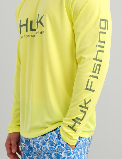 Huk Pursuit Performance Crew - Vintage Chartreuse