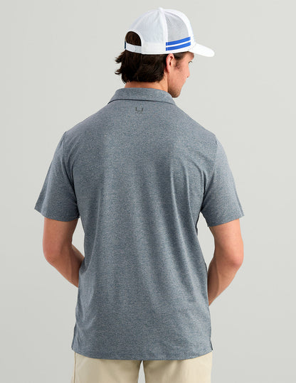 Huk Airweight Performance Polo - Stormy Blue Heather
