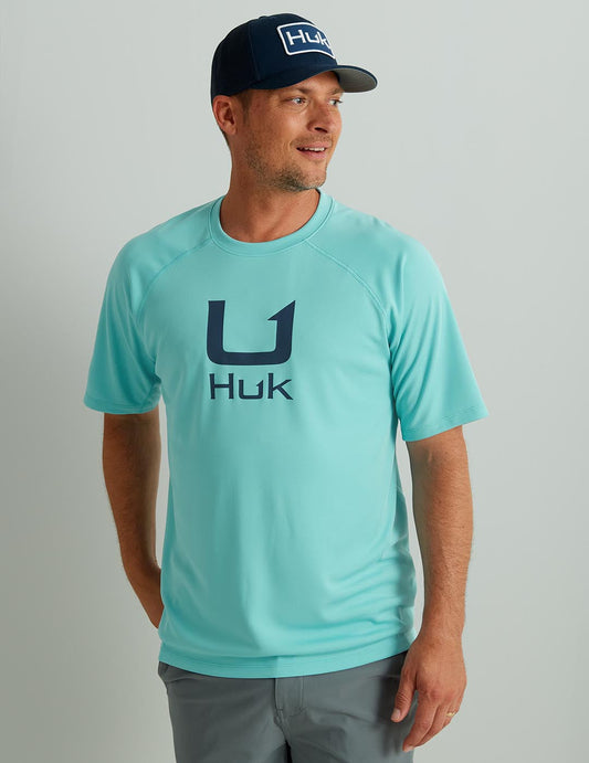 Huk Icon Short Sleeve Performance Crew - Marine Blue