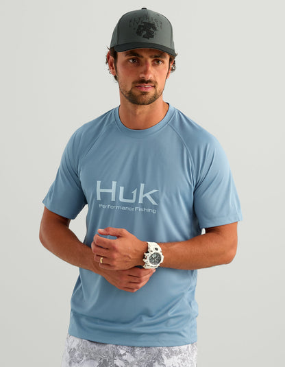 Huk Pursuit Short Sleeve Performance Crew - Blue Shadow