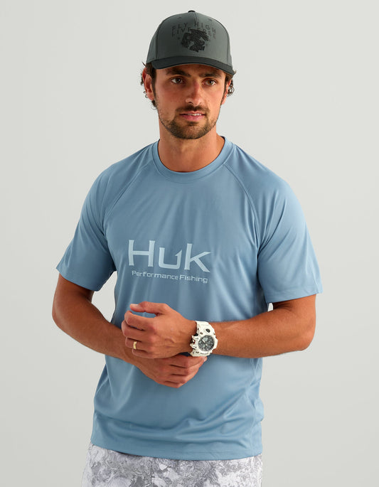 Huk Pursuit Short Sleeve Performance Crew - Blue Shadow
