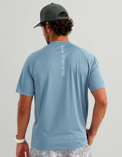 Huk Pursuit Short Sleeve Performance Crew - Blue Shadow