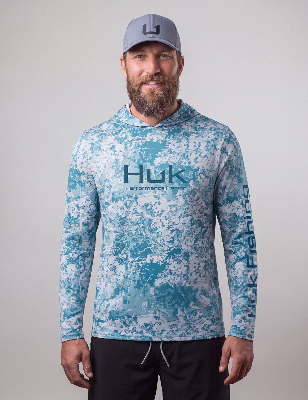 Huk Mossy Oak Pursuit Performance Hoodie - Mossy Oak Aqua Haze
