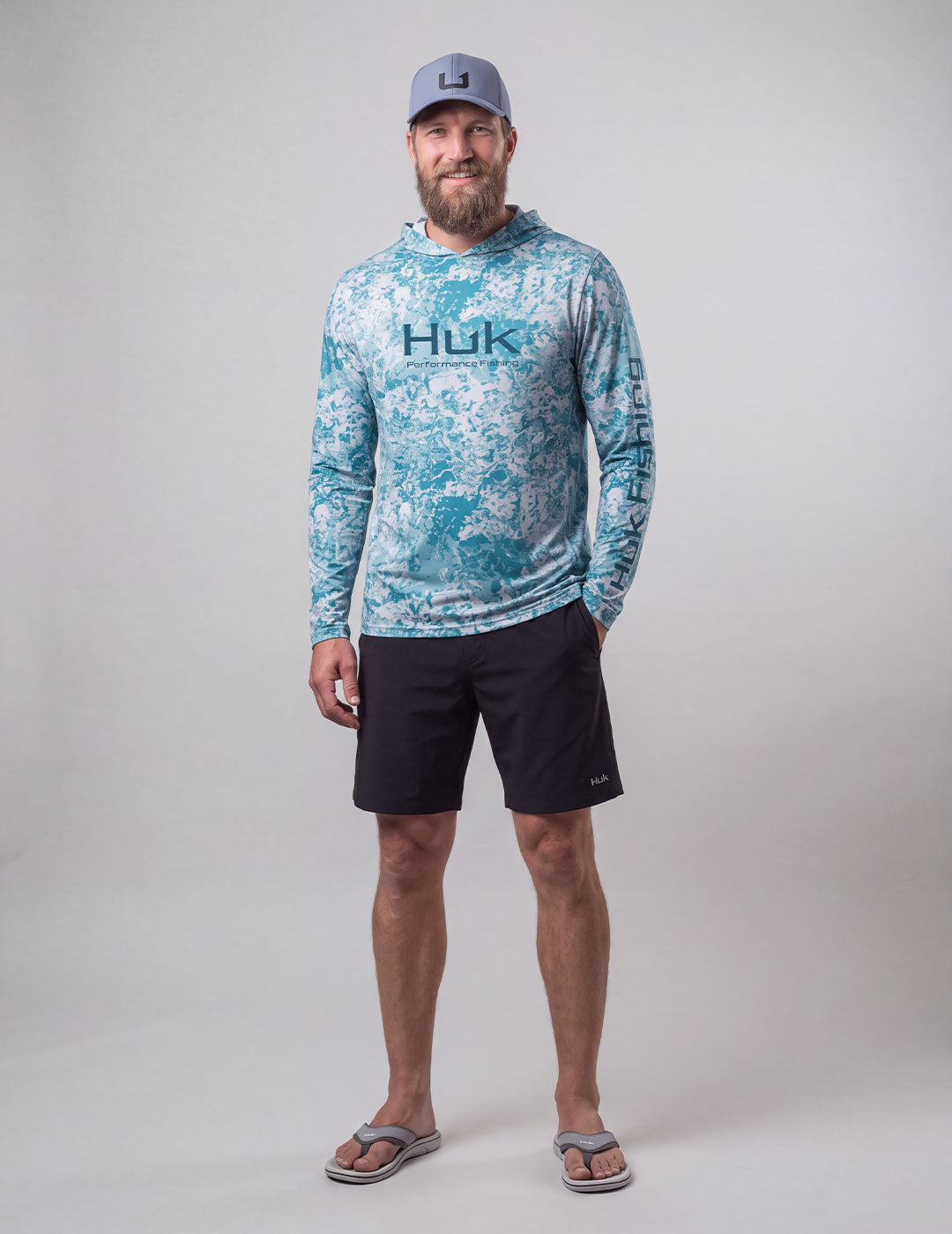 Huk Mossy Oak Pursuit Performance Hoodie - Mossy Oak Aqua Haze
