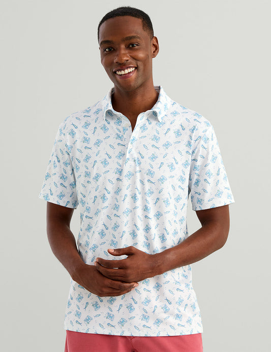 Huk Airweight Performance Polo - White On The Rocks
